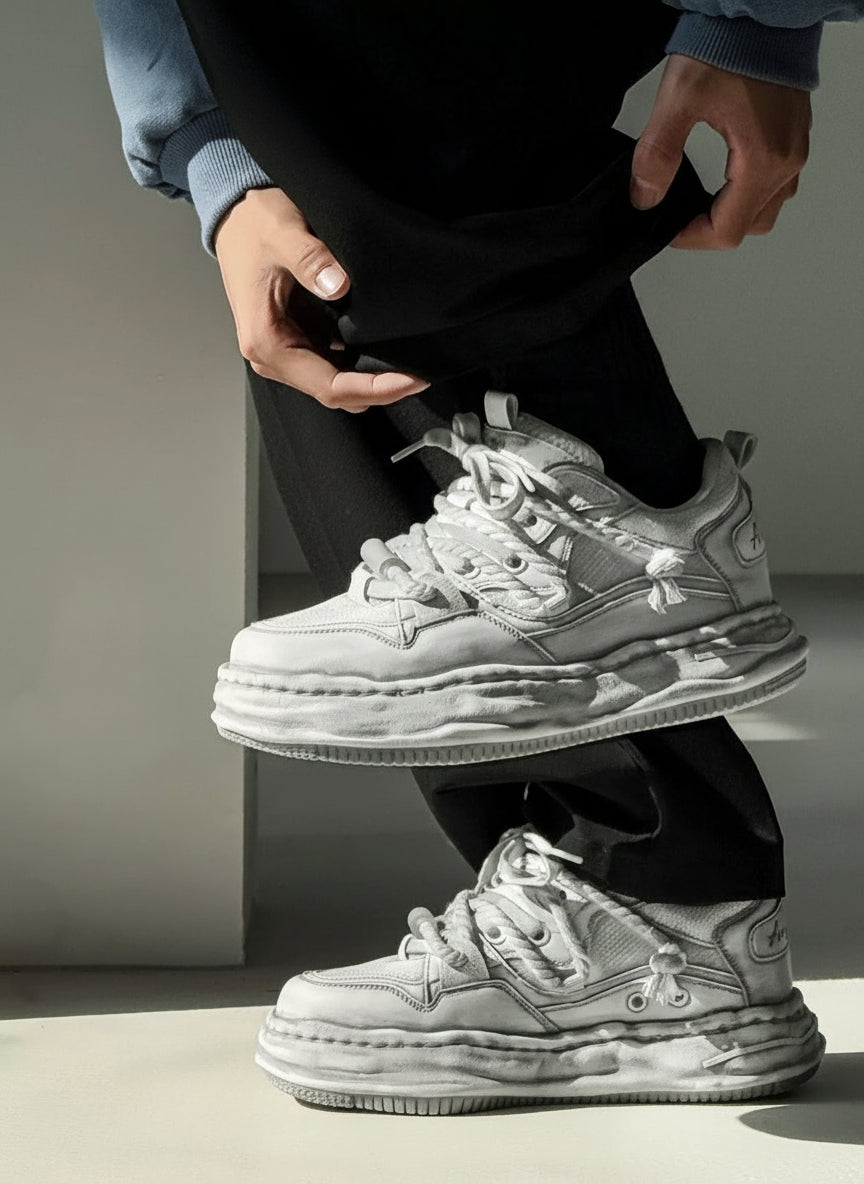 Dissolve-Sole Platform Bread Shoes