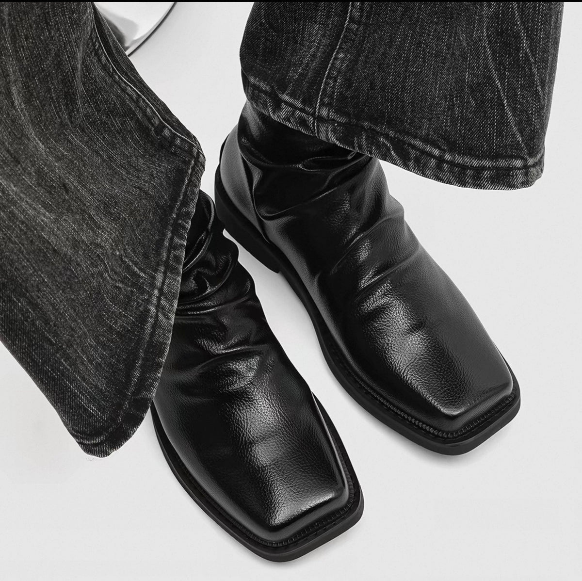Drape Square Toe Boots