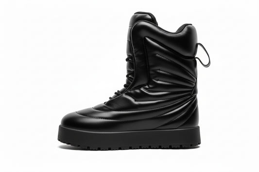 Black Hightop puff boots +9cm