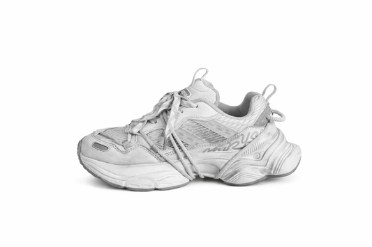 Distressed Retro Thick-Sole  Sneakers +4㎝